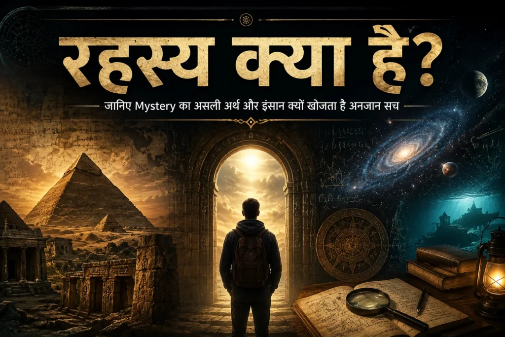 रहस्य क्या है? प्राचीन सभ्यताओं, ब्रह्मांड और अनजान दुनिया के रहस्यों को दर्शाती फीचर इमेज