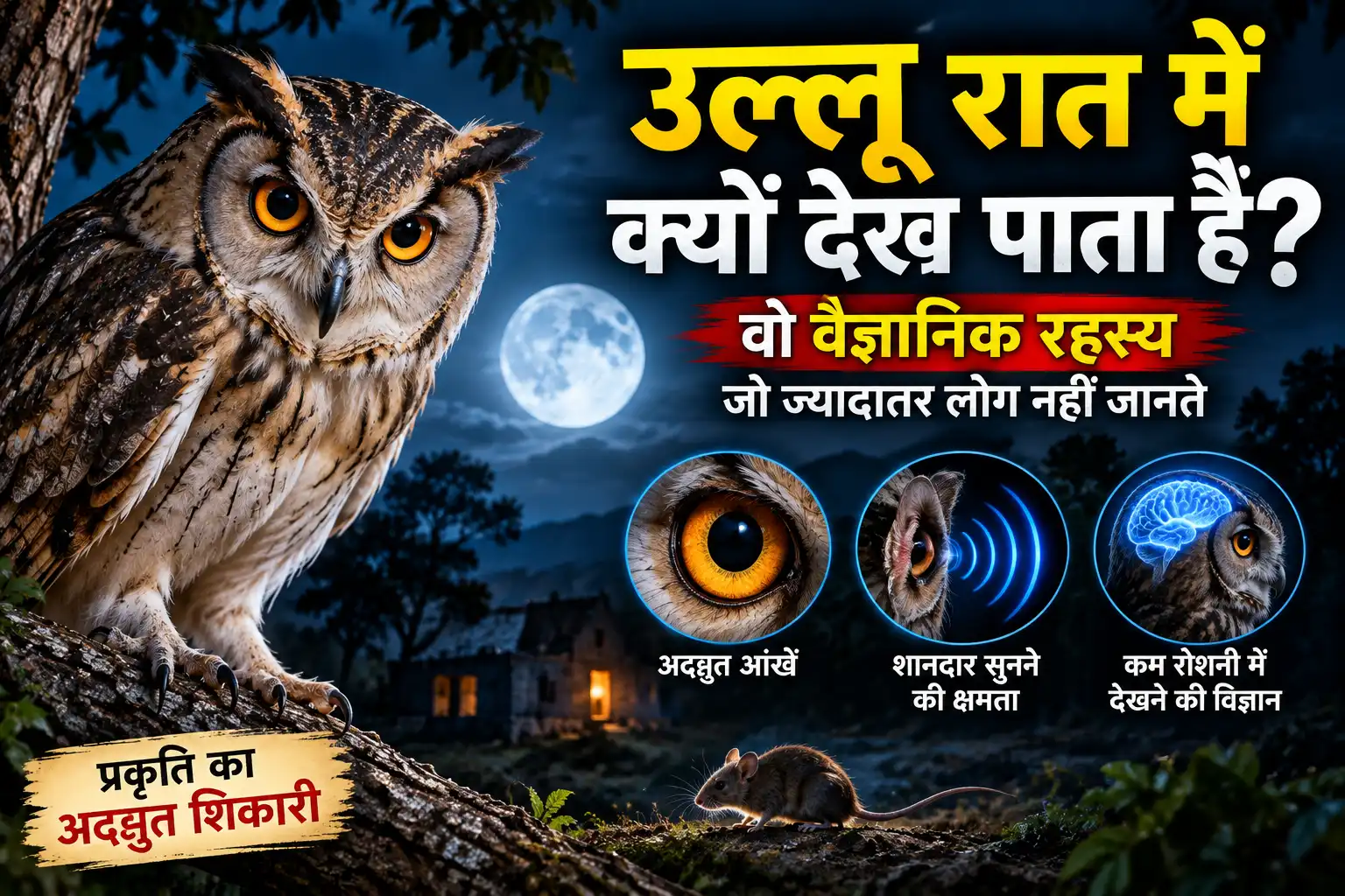 उल्लू रात में क्यों देख पाता है?